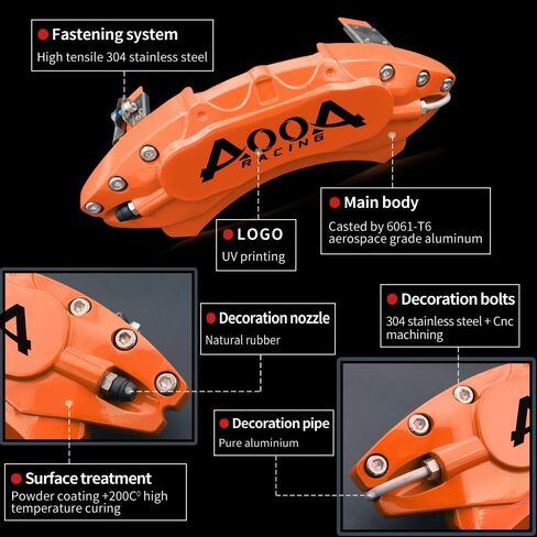 أغطية فرجار الفرامل الحمراء من AOOA لسيارة Honda CR-V 2020-2026 Hybrid | طقم غطاء الفرجار الأمامي والخلفي | سبائك ألومنيوم متينة، سهلة التركيب، مظهر رياضي مطور in Kuwait