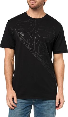 KARL LAGERFELD Men's Crewneck Short Sleeve Graphic Design T-Shirt in Saudi Arabia