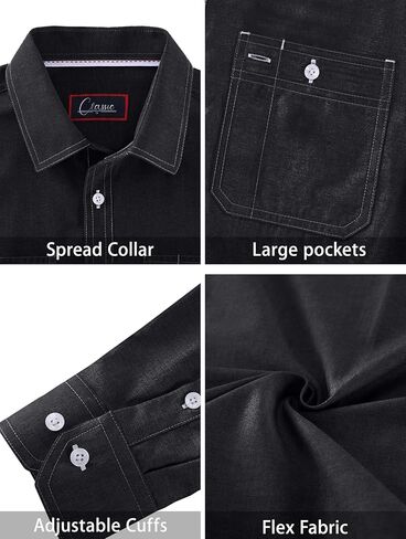 قمصان أكسفورد رجالي سادة بأكمام طويلة وأزرار سفلية، قمصان عمل عادية عادية مع جيبين in Kuwait