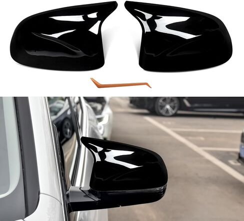 أغطية غطاء مرآة لـ F15 F25 - أسود لامع عالي الجودة، متوافق مع BMW X3 F25 X4 F26 X5 F15 X6 F16 2014-2018 - قم بترقية رحلتك الآن (أسود لامع) in Kuwait
