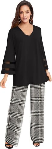 Jessica London Women's Plus Size Petite Stretch Knit Wide Leg Pant in Saudi Arabia