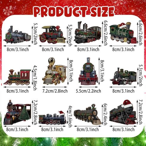 Thyle 36 Pcs Train Ornaments for Christmas Tree Traditional Train Ornaments Christmas Wooden Hanging Decorations Decorative Xmas Vehicle Decorations for Xmas Tree Birthday Party Decor in Saudi Arabia