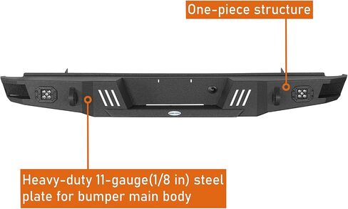 Hooke Road F150 Rear Bumper for 1992-1996 Ford F150 F250 F350 Pickup, Heavy Duty Steel Bumper with D-ring Mounts in Saudi Arabia