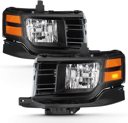 ACANII - For 2009 2010 2011 2012 Ford Flex Black Housing Halogen Headlights Headlamps Assembly Driver & Passenger Side in Saudi Arabia