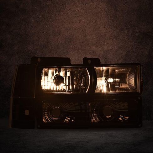 G-PLUS Headlights Assembly, Fit 1994 1995 1996 1997 1998 1999 GMC C1500 K1500 Yukon Bumper Headlamps, Clear Lens Chrome Housing Clear Reflector,faros delanteros in Saudi Arabia