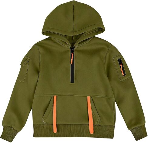 DASAYO Boys Sweatshirts Athletic Zip Up Hoodie Long Sleeve Plain Half Zip Pullover For Teens Fall Kids Clothes in Kuwait