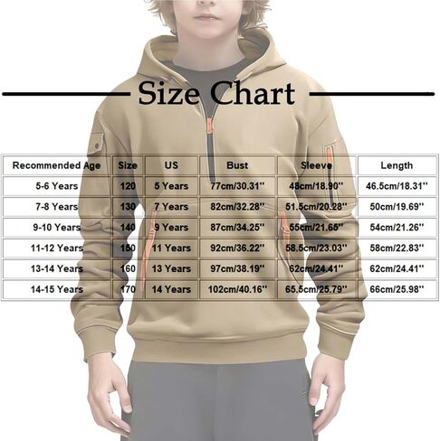 DASAYO Boys Sweatshirts Athletic Zip Up Hoodie Long Sleeve Plain Half Zip Pullover For Teens Fall Kids Clothes in Kuwait