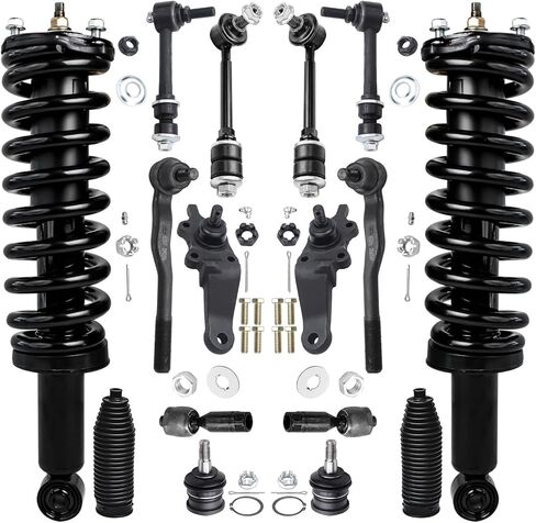 Detroit Axle - 4WD Front Suspension Kit for 96-02 Toyota 4Runner 1996 1997 1998 1999 2000 2001 2002, 2 Struts 4 Ball Joints 4 Tie Rods 2 Boots Front Rear 4 Sway Bars Replacement Ready Struts Shocks in Saudi Arabia
