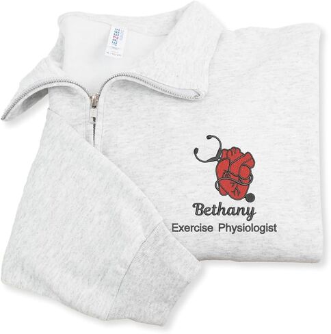 COUPLEHOODIES Custom Cardiology Nurse Embroidered Quarter Zip Sweatshirt – Uniform Gift for Nurse, or Healthcare Worker in Saudi Arabia