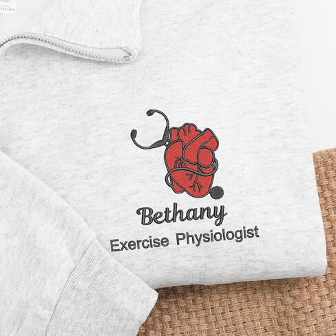 COUPLEHOODIES Custom Cardiology Nurse Embroidered Quarter Zip Sweatshirt – Uniform Gift for Nurse, or Healthcare Worker in Saudi Arabia