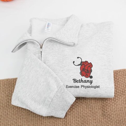 COUPLEHOODIES Custom Cardiology Nurse Embroidered Quarter Zip Sweatshirt – Uniform Gift for Nurse, or Healthcare Worker in Saudi Arabia