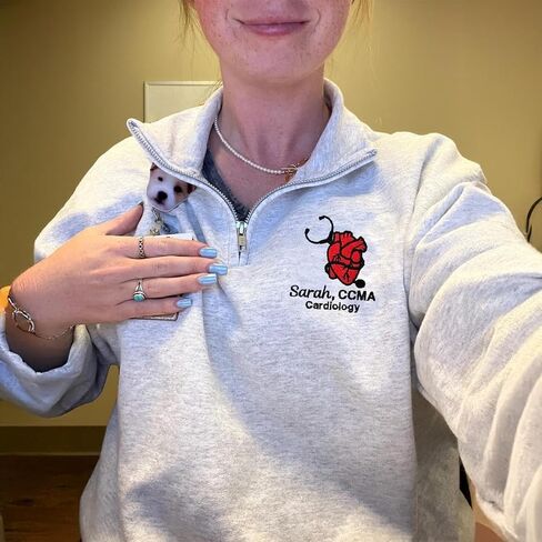 COUPLEHOODIES Custom Cardiology Nurse Embroidered Quarter Zip Sweatshirt – Uniform Gift for Nurse, or Healthcare Worker in Saudi Arabia