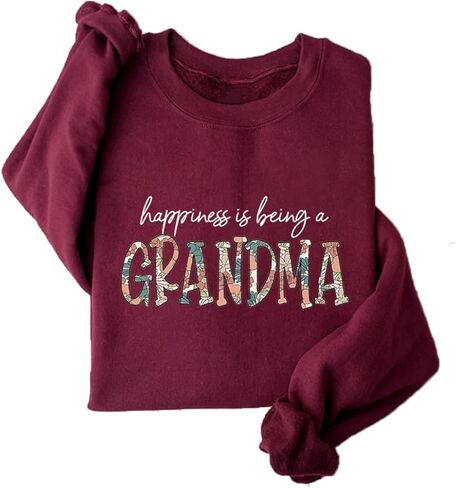 Happiness Is Being a Grandma Sweatshirt Women Cute Letter Printed Grandma Shirts Fall Long Sleeve Casual Pullovers in Kuwait