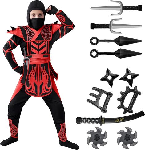 Spooktacular Creations Kids Halloween Ninja Costume, Boys Ninja Costume for Toddler Halloween Costume in Kuwait