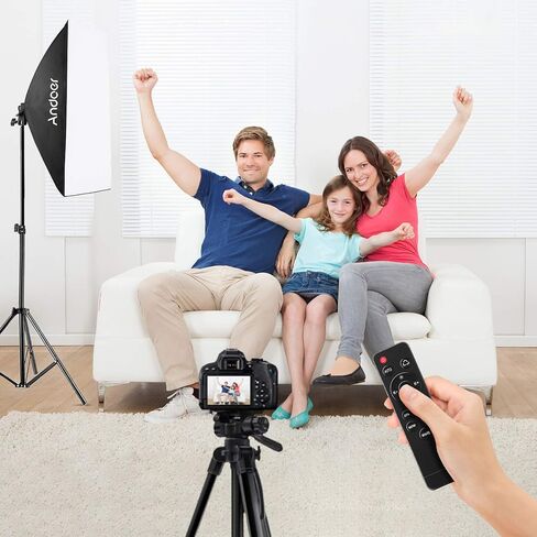 Andoer Softbox Photography Lighting Kit Professional Studio Equipment with 20"x28" Softbox, 2800-5700K 85W Bi-Color Temperature Bulb with Remote, Light Stand, Reinforced Version in Kuwait