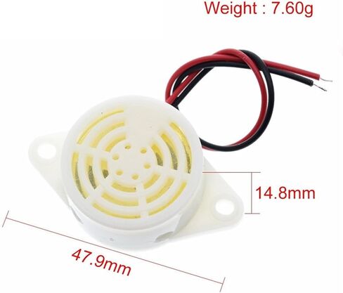 1PCS 95DB Alarm High-Decibel 3-24V 12V Electronic Buzzer Beep Alarm Continuous Beep(Black) in Saudi Arabia