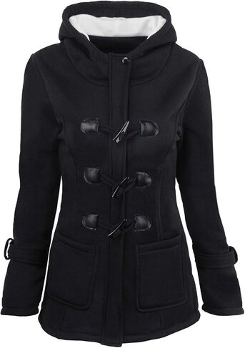 Fleece Jacket Women Horn Button Down Sherpa Lined Jackets Thick Warm Plus Size Peacoat Winter Fashion Clothes in Saudi Arabia