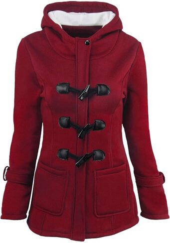 Fleece Jacket Women Horn Button Down Sherpa Lined Jackets Thick Warm Plus Size Peacoat Winter Fashion Clothes in Saudi Arabia