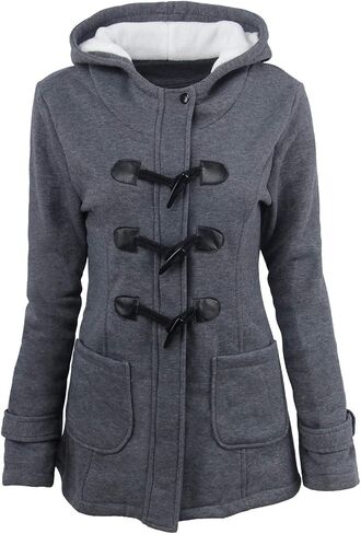 Fleece Jacket Women Horn Button Down Sherpa Lined Jackets Thick Warm Plus Size Peacoat Winter Fashion Clothes in Saudi Arabia
