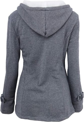 Fleece Jacket Women Horn Button Down Sherpa Lined Jackets Thick Warm Plus Size Peacoat Winter Fashion Clothes in Saudi Arabia