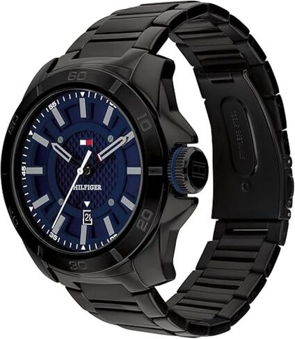 ساعة Tommy Hilfiger Windsurf للرجال كوارتز 3H - ساعة عصرية متميزة مع سيليكون متين - مقاومة للماء حتى 5 ATM/50 مترًا | 49 ملم (موديل 1792138) in Saudi Arabia