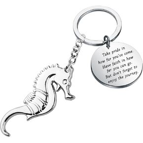 FUSTMW Seahorse Keychain Seahorse Gift Sea Horse Lover Gifts Ocean Life Keychain Ocean Animal Keyring Sea Creature Gifts in Kuwait