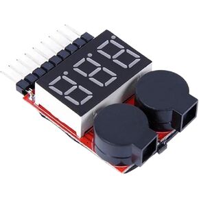 1-8S Lipo/Li-ion/Fe Helicopter Airplane Boat etc Battery Voltage 2 IN1 Tester Low Voltage Buzzer Alarm in Saudi Arabia