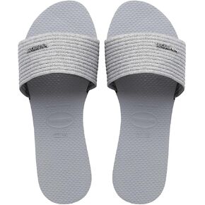 صنادل Havaianas النسائية You Malata - صنادل بأشرطة منسوجة - أسود/أزرق سماوي، 6 in Saudi Arabia