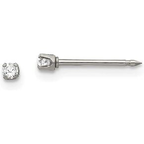 Inverness Stainless Steel Polished 2mm CZ Post Earrings in Kuwait