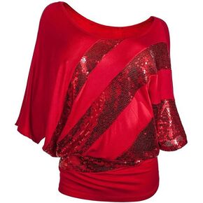 Glistening Sequin Cocktail Club Party Top Shimmer Glam Glitter Plus Size T-Shirt in Saudi Arabia