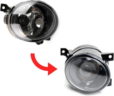 iJDMTOY Euro Clear Lens Projector Fog Light المساكن مع مصابيح الهالوجين، محولات، متوافقة مع Volkswagen Golf MK5، Jetta V in Saudi Arabia