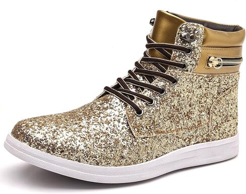 أحذية Trsorini Glitter الرجالية عالية الجودة أحذية رياضية لامعة لامعة ومزينة بالترتر للرجال in Kuwait