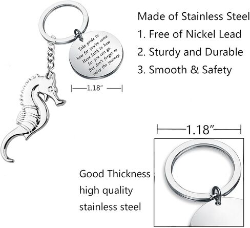 FUSTMW Seahorse Keychain Seahorse Gift Sea Horse Lover Gifts Ocean Life Keychain Ocean Animal Keyring Sea Creature Gifts in Kuwait