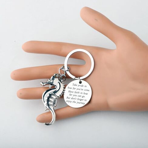 FUSTMW Seahorse Keychain Seahorse Gift Sea Horse Lover Gifts Ocean Life Keychain Ocean Animal Keyring Sea Creature Gifts in Kuwait