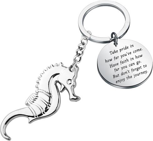 FUSTMW Seahorse Keychain Seahorse Gift Sea Horse Lover Gifts Ocean Life Keychain Ocean Animal Keyring Sea Creature Gifts in Kuwait