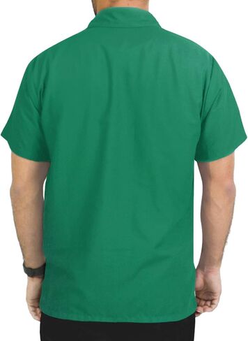 LA LEELA Mens Short Sleeve Button Down Casual Vacation Camp Collared Solid Shirts for Men in Saudi Arabia