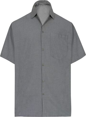 LA LEELA Mens Short Sleeve Button Down Casual Vacation Camp Collared Solid Shirts for Men in Saudi Arabia