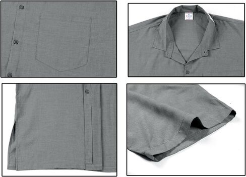 LA LEELA Mens Short Sleeve Button Down Casual Vacation Camp Collared Solid Shirts for Men in Saudi Arabia