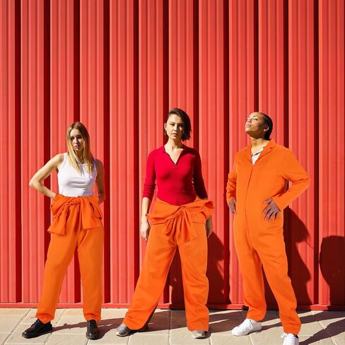 Ramede Orange Prisoner Jumpsuit Costume with Handcuffs Inmate Bodysuit Unisex Jail Criminal for Halloween Cosplay Costume in Saudi Arabia