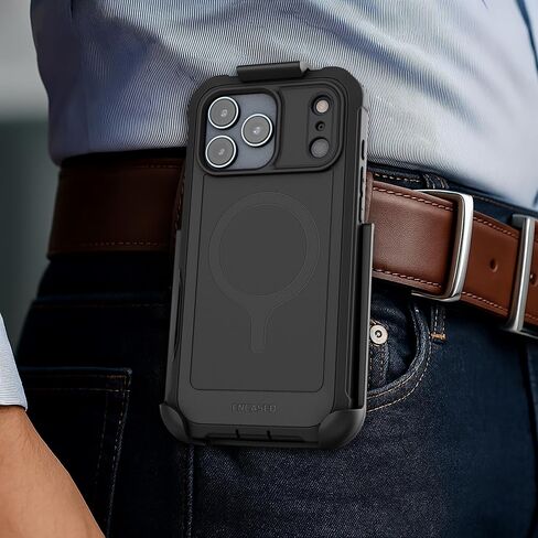 Encased Compatible with iPhone 16 Belt Case with Built-in Screen Protector and Phone Holster Clip (Compatible with MagSafe) Heavy-Duty Hybrid Rugged Cover in Kuwait