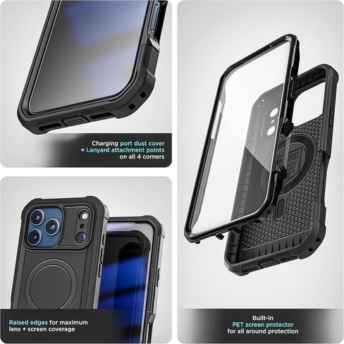 Encased Compatible with iPhone 16 Belt Case with Built-in Screen Protector and Phone Holster Clip (Compatible with MagSafe) Heavy-Duty Hybrid Rugged Cover in Kuwait