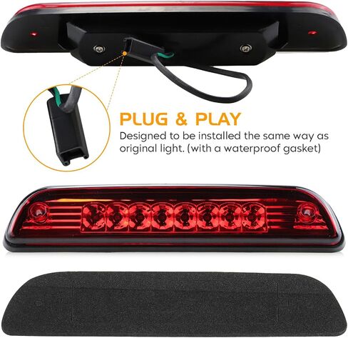 ضوء خلفي LED (دخان) + ضوء الفرامل الثالث (أحمر) مناسب لسيارة Toyota Tacoma 2005-2015 مع ضوء تشغيل ديناميكي لبدء التشغيل، مجموعة الضوء الخلفي، استبدال ضوء التوقف العالي 3 قطع in Saudi Arabia