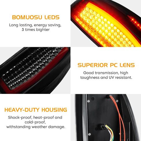ضوء خلفي LED (دخان) + ضوء الفرامل الثالث (أحمر) مناسب لسيارة Toyota Tacoma 2005-2015 مع ضوء تشغيل ديناميكي لبدء التشغيل، مجموعة الضوء الخلفي، استبدال ضوء التوقف العالي 3 قطع in Saudi Arabia