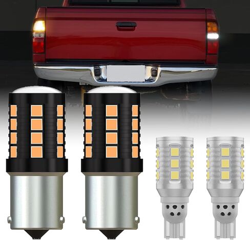 USR Canbus لا يوجد خطأ في إشارة الانعطاف الكهرماني ومصابيح LED احتياطية بيضاء عكسية - ترقية 4 قطع متوافقة مع مصابيح خلفية شاحنة تويوتا تاكوما بيك أب 2001-2004 (تناسب المخزون والعلامة التجارية DEPO) in Kuwait