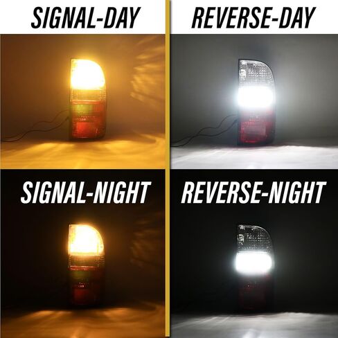 USR Canbus لا يوجد خطأ في إشارة الانعطاف الكهرماني ومصابيح LED احتياطية بيضاء عكسية - ترقية 4 قطع متوافقة مع مصابيح خلفية شاحنة تويوتا تاكوما بيك أب 2001-2004 (تناسب المخزون والعلامة التجارية DEPO) in Kuwait