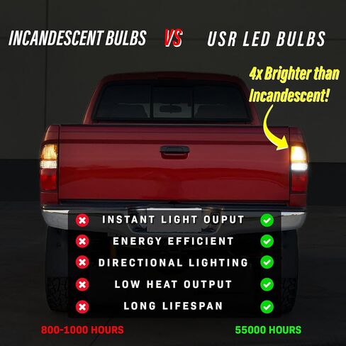 USR Canbus لا يوجد خطأ في إشارة الانعطاف الكهرماني ومصابيح LED احتياطية بيضاء عكسية - ترقية 4 قطع متوافقة مع مصابيح خلفية شاحنة تويوتا تاكوما بيك أب 2001-2004 (تناسب المخزون والعلامة التجارية DEPO) in Kuwait