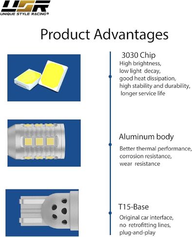USR Canbus لا يوجد خطأ في إشارة الانعطاف الكهرماني ومصابيح LED احتياطية بيضاء عكسية - ترقية 4 قطع متوافقة مع مصابيح خلفية شاحنة تويوتا تاكوما بيك أب 2001-2004 (تناسب المخزون والعلامة التجارية DEPO) in Kuwait