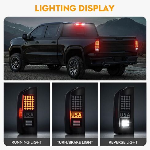 LED Tail Light + 3rd Brake Light Kit Fit for Dodge Ram 1500 2007-2008, for Ram 2500 3500 2007-2009 (Fit Factory Halogen Model), Taillights and High Mount Stop Light,Smoke Lens 3 PCS in Saudi Arabia