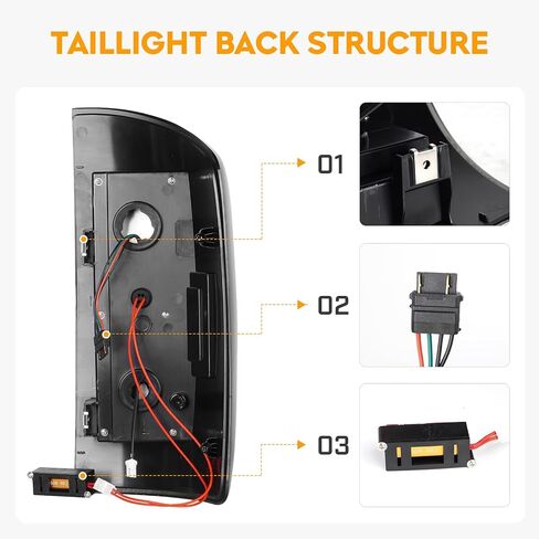 LED Tail Light + 3rd Brake Light Kit Fit for Dodge Ram 1500 2007-2008, for Ram 2500 3500 2007-2009 (Fit Factory Halogen Model), Taillights and High Mount Stop Light,Smoke Lens 3 PCS in Saudi Arabia