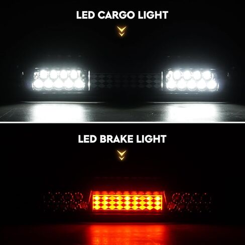 LED Tail Light + 3rd Brake Light Kit Fit for Dodge Ram 1500 2007-2008, for Ram 2500 3500 2007-2009 (Fit Factory Halogen Model), Taillights and High Mount Stop Light,Smoke Lens 3 PCS in Saudi Arabia